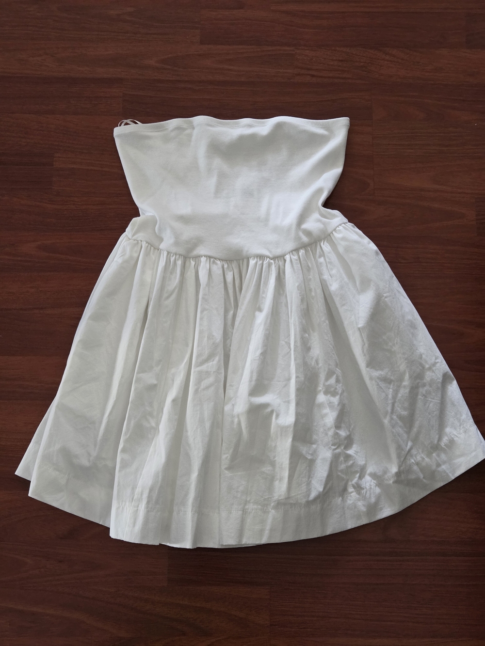 Double Zero White Strapless Full-Skirt Dress
